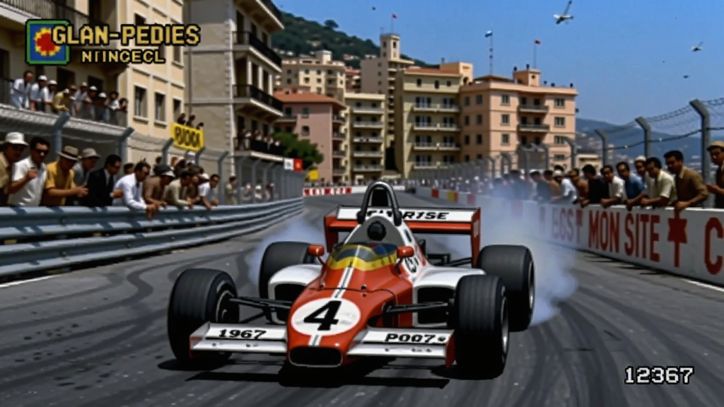 ����ƥ�δ�����Ϸ��ͼ��չʾ1967��F1������Ħ�ɸ������ɳ۵ĳ�����������л��ɷ��ɫ��Ũ������̥ð�̣��������й��ںͽ���