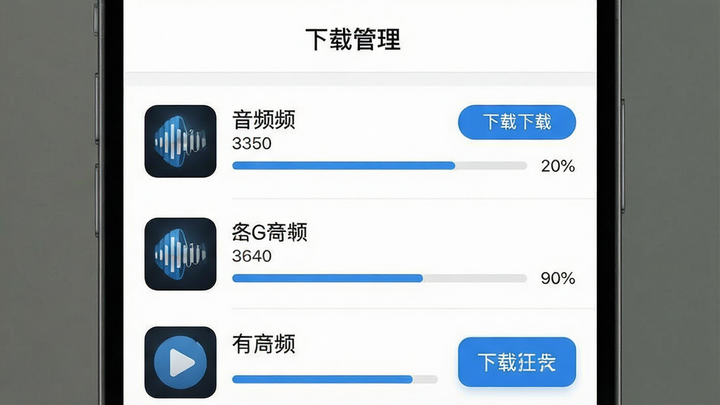 �����ֻ��ƶ�App�����ع���ҳ�棬������ʾ�����ع������������·��г��˼�����Ƶ�ļ��������ؽ����������������ˣ�����Ϊ��ɫ����ť���������ʸɾ����޶���Ԫ��