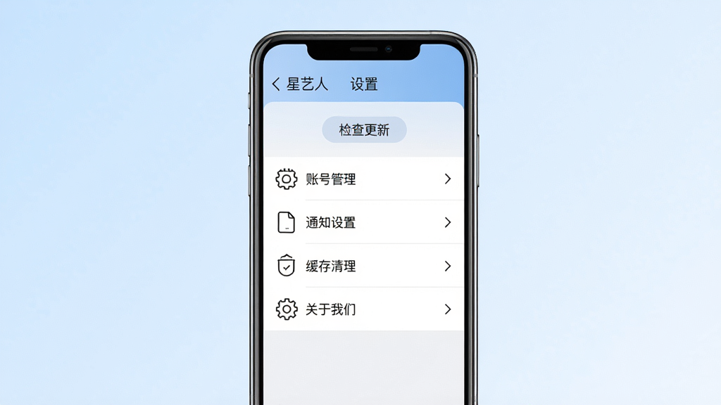 ���壺�ֻ���Ļչʾ�������ˡ�APP������ҳ�棬��Ļ�������˺Ź�����֪ͨ���á������������������ǵ�ѡ����֣��ֻ���Ļ���У�����Ϊ����ɫ���䡣�Ű棺����������б���ʽ��ÿ����ͼ������֣��Ҳ��м�ͷ���š���񣺼�Լ������ͼ��Ϊ���Է��ϸ�ڣ���Ļ�����С����á����⣬�·��С������¡���ť������ɫ��ͳһ�����ʣ�������Ⱦ���ɾ����޶���Ԫ�ء�