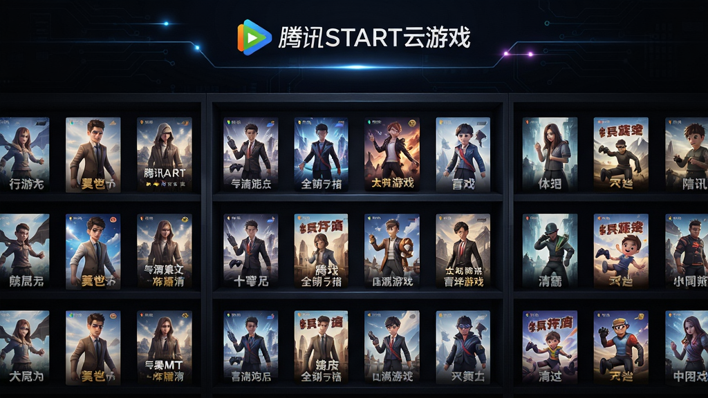 ��Ϸ������ͼ������ʽ���и�����Ϸ���棬���붥���С���ѶSTART����Ϸ��LOGO������Ϊ��ɫ�Ƽ��磬��Ч��׺�������Ű����룬���廭�ʣ��ɾ��޶���Ԫ��