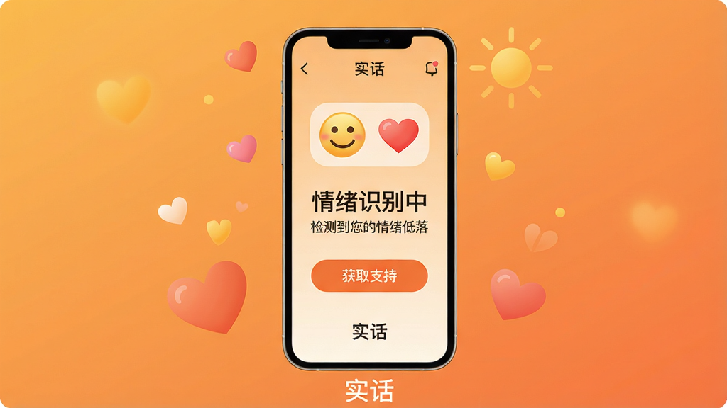 ���壺�ֻ���Ļ��ʾ��ʵ����APP������ʶ����棬��һ��Ц��������ͼ�ꡣ���֣��ֻ����У�����Ϊ��ů�ĳ�ɫ���䡣�Ű棺������ʾ������ʶ���С��͡���⵽�����������䡱���֣��·��С���ȡ֧�֡���ť�������ܰ�����磬ɫ��������ϸ�ڣ��а��ĺ�����ͼ�����ֻ��·��С�ʵ�������������ʣ����壬�ɾ����޶���Ԫ�ء�