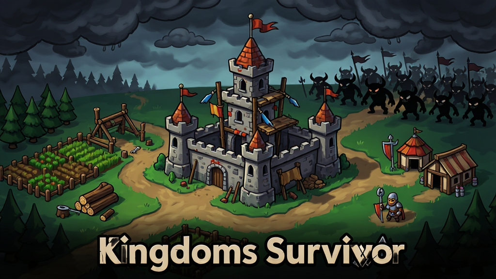 һ�š�Kingdoms Survivor����Ϸ���Ӿ�ͼ������������һ�����ڽ���ĳǱ�����Χ��ũ���ľ���ͱ�Ӫ��Զ���Ǻ�ѹѹ�Ĺ���������ڱƽ�����������ܲ���������Ϊ�����ֻ濨ͨ��ϸ�ڷḻ��ɫ�ʶԱ�ǿ�ң����ʸ��壬�ɾ��޶���Ԫ�أ�ͼƬ�·�������Ϸ���ơ�Kingdoms Survivor������