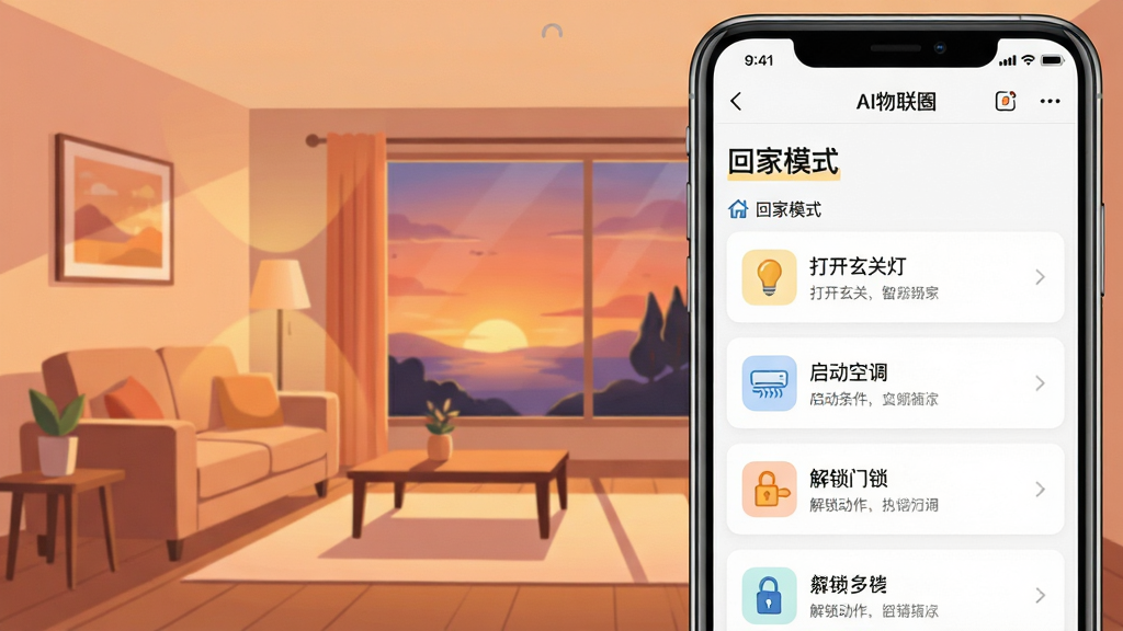 ���壺AI����ȦAPP�еġ������༭�������ͼ��չʾ���ؼ�ģʽ���Ĵ���������ִ�ж����б������֣��ֻ�����ռ�ݻ����Ҳ࣬���Ϊ���Ļ����廭����ϼ�еĿ��������Ű棺���������������б����У�ÿ������ǰ��ͼ�꣬�����׶�����񣺲廭����ʵ�����ϣ�ůɫ������ܰ���ܼҾӸС�ϸ�ڣ��������Ϊ��AI����Ȧ������������Ϊ���ؼ�ģʽ�������������������صơ��������յ������������������������������ʣ����壬ɫ����Ȼ���ɾ��޶���Ԫ��