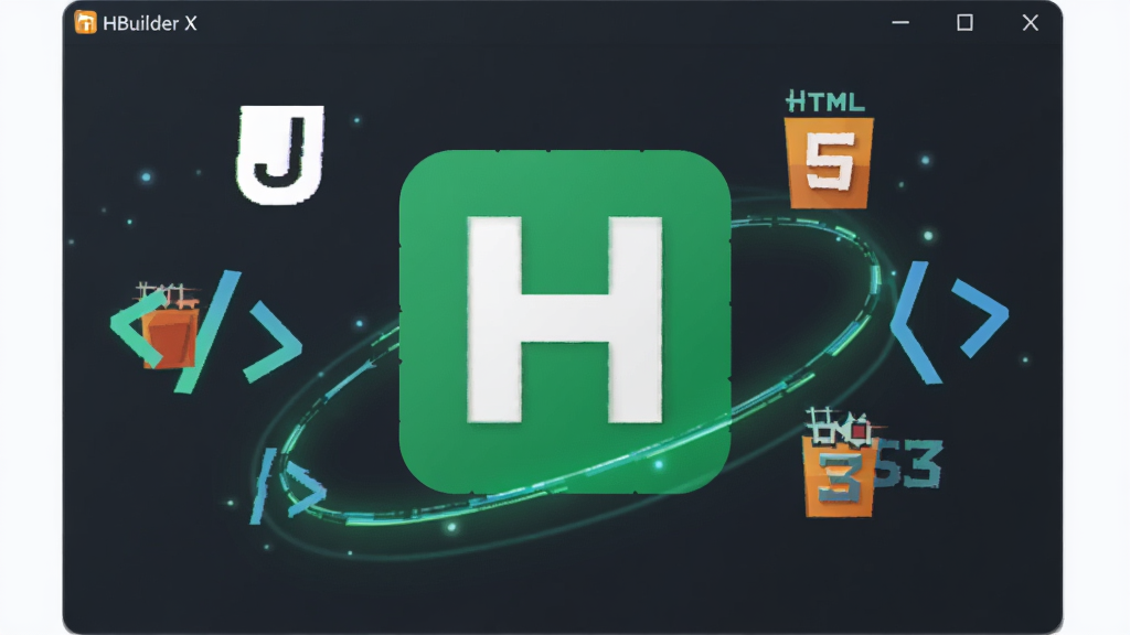 ����չ��HBuilder X�����������棬����Ϊ��ɫ�����ϵ���ɫH��ĸlogo����Χ������JavaScript��HTML5��CSS3�ȴ�����ţ����־��У�����ִ���Լ�Ҹ��пƼ��У�ϸ�ڰ��������������Ч�����ʸ���ɾ����޶���Ԫ��