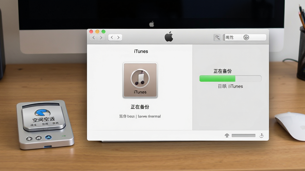 ���壺���������ϵ� iTunes �������ڣ�����ִ�б��ݲ������Ա���ʾӲ�̿ռ���㣻���֣����ھ��У��Ҳ��н��������Ű棺�������򣻷��ʵ��������ϸ�ڣ�������ʾ�����ڱ��ݡ����������С�iTunes����ʶ�����ʣ������������ɾ����޶���Ԫ�ء�