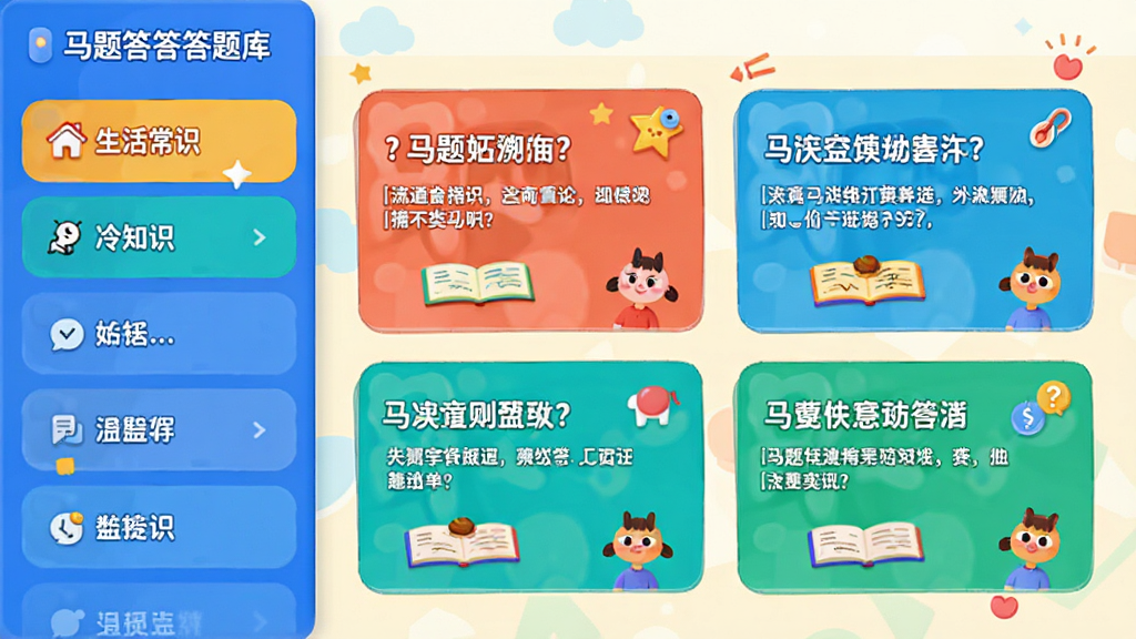 ���������������棬����б���ʾ�����ʶ��������֪ʶ���ȷ��࣬�Ҳ�չʾ��Ŀ��Ƭ��������ƻ������죬ɫ�����ޣ������������޶���Ԫ��