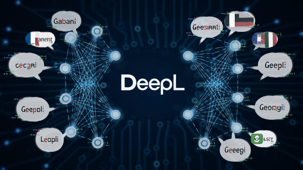 DeepL�������湤��ʾ��ͼ��չʾ������ڵ����ӳ����磬����ΪDeepL��־����Χ���ƶ�������������ݣ���������ɫ�Ƽ��з�������Աȶȣ�ϸ�ڷḻ�����ʸɾ�