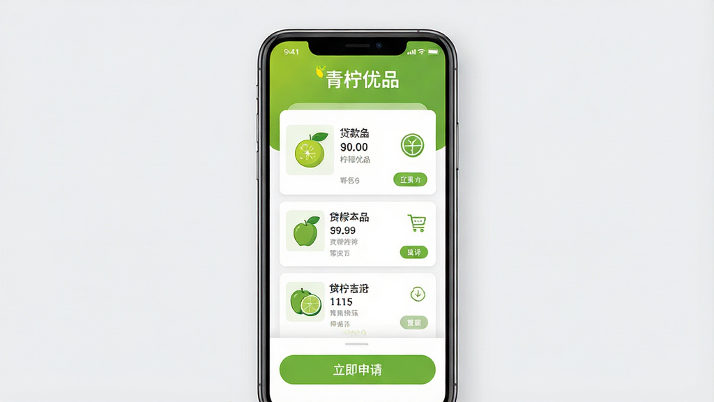 һ�������ֻ���Ļ��ʾ������ƷAPP�����棬�������Լ���£���ɫ��Ϊ����ɫ���ɫ���Ϸ�չʾ��������Ʒ��Ʒ�����ƣ��в�Ϊ�����Ʒ��Ϣ��Ƭ�б����·�Ϊ���������롱��ť�����岼������������ͻ��������Ϊ������ǳ��ɫ���޶���Ԫ�أ����ʸ��壬�ɾ�������