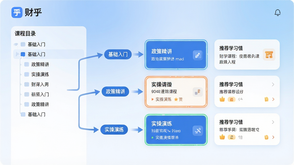 ���壺�ƺ�APPѧϰ·���滮ҳ�棬���Ϊ�γ�Ŀ¼�����Ҳ�Ϊ�Ƽ�ѧϰ��Ƭ�����֣����ҷ���ʽ���֣��γ̽ڵ��ü�ͷ�������γ�������·��ͼ���Ű棺��Ϣ�㼶��ȷ���ص�γ��ø����߿�ͻ����������¼�Լ�����׽��䱳������ƬԲ����ơ�ϸ�ڣ�·���ڵ��ע���������š��������߾���������ʵ����������������ҳ�涥���С��ƺ���Ʒ�Ʊ�ʶ�����ʣ�ϸ����ͣ��ɾ��޶���Ԫ�ء�