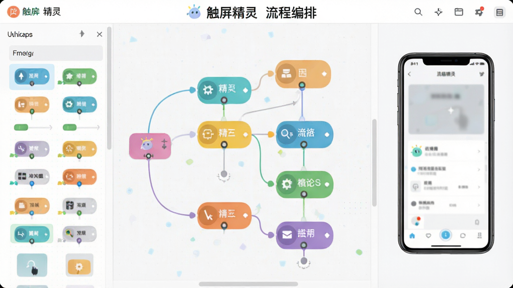 չʾ���������顱���ӻ��༭���棬���ڵ�⣬�м仭���������Ŷ����ɫ���ܽڵ㣬�Ҳ����ֻ���Ļģ���������岼����������ƽ����ƣ�ɫ�����죬���ʸɾ����޶���Ԫ�أ����ֱ�ע���������� ���̱��š�