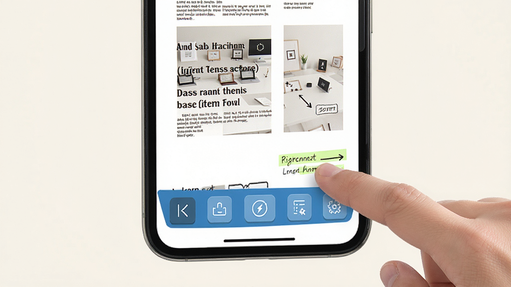 ��ɽPDF�ƶ��˲���ʾ��ͼ���ֻ���Ļ��ʾPDF�Ķ����棬�ײ��й�������ť����ָ���������ע�������࣬����Ϊǳɫ�������������޶���Ԫ��