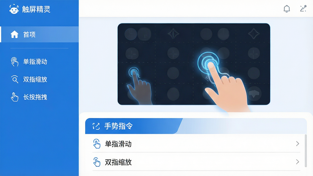 ���壺�����������������棬չʾ���ⴥ�ذ�������������塣���֣��������Ϊ���ܵ��������Ҳ�Ϊ���ذ�ģ�������·�Ϊ����ָ���б����Ű棺������࣬ͼ�������ֱ�ǩ���ϡ�����ִ���ƽ����ƣ���ɫ��Ϊ��ɫ���ɫ������������ϸ�ڣ����ذ�������ָ�����켣�ķ���Ч��������ָ���б���������ָ����������˫ָ���š�����������ק����ѡ����ʣ�������4K���ɾ��޶���Ԫ�ء�