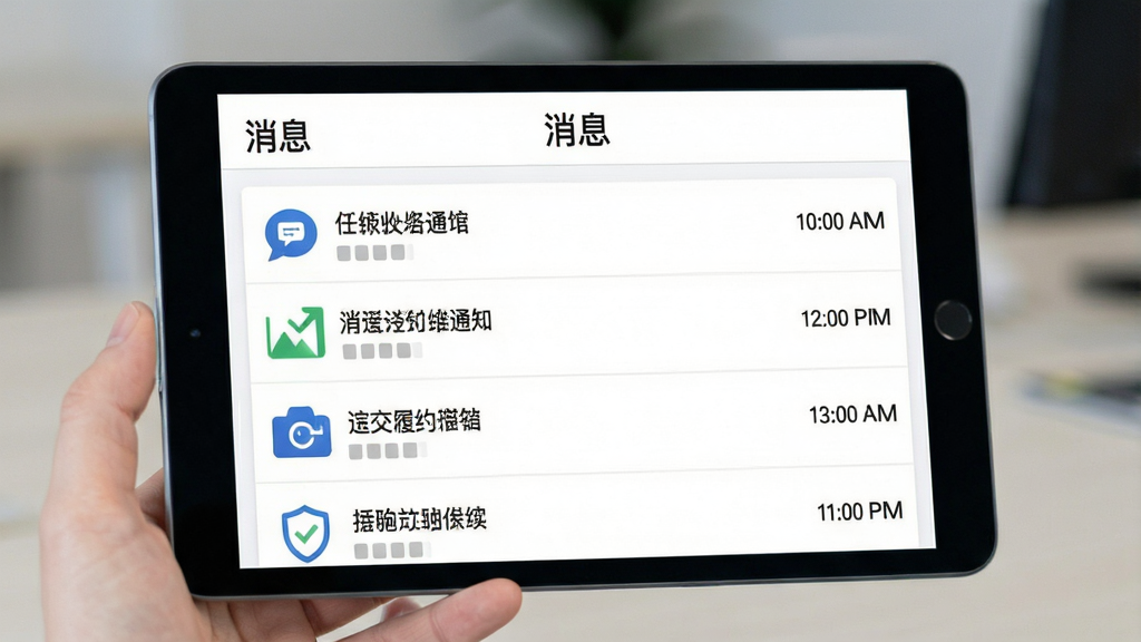 ����Ϊ�ɽ���Լ��Ϣ֪ͨ���棬��Ļ����Ϊ����Ϣ�����⣬�·�Ϊ֪ͨ�б���ÿ����Ϣ�����ͼ�꣬�Ҳ�Ϊʱ�䣬����Ϊ��ɫ�������������죬�������룬���ʸɾ����޶���Ԫ��