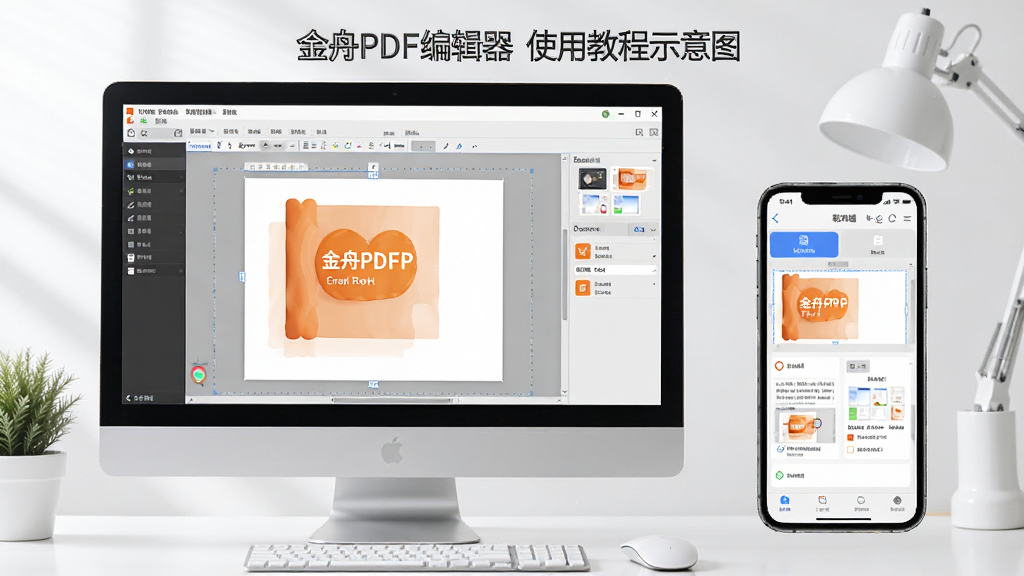 ����PDF�༭��ʹ�ý̳�ʾ��ͼ��������Ļ��ʾ�����༭���棬һ���ֻ���Ļ��ʾ�ƶ��˲������棬�����γɶԱȣ���������չʾ���豸Эͬ����������ִ����ɾ�����
