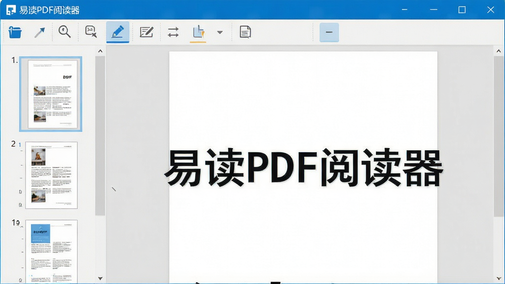 �׶�PDF�Ķ���������Ԥ��ͼ��չʾ������Windows���������е��������棬���Ϊҳ������ͼ�����м�Ϊ����PDF�ĵ���ʾ���򣬶��������������򿪡����š���ע��ͼ�꣬���岼�ּ����ˬ��ǳɫ����������ɫ����ɫ�������������ɾ��޶���Ԫ�أ����ֱ�ע���׶�PDF�Ķ�����