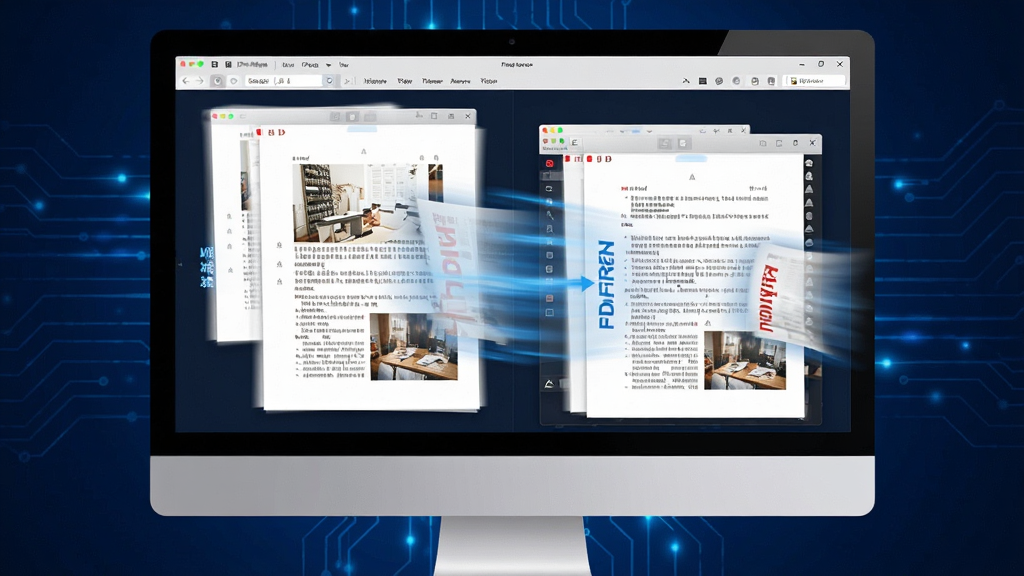 �׶�PDF�Ķ���������Ⱦ����չʾͼ��������Ļ��ͬʱ�򿪶������PDF�ļ���ÿ�����ھ���ʾ����������������ͼƬ��ҳ����ٷ���ʱ���������Ķ�Ч������Ϊ����ɫ�Ƽ��й�Ч��ͻ�������١��롰�������ص㣬���ʸɾ����޶���Ԫ��