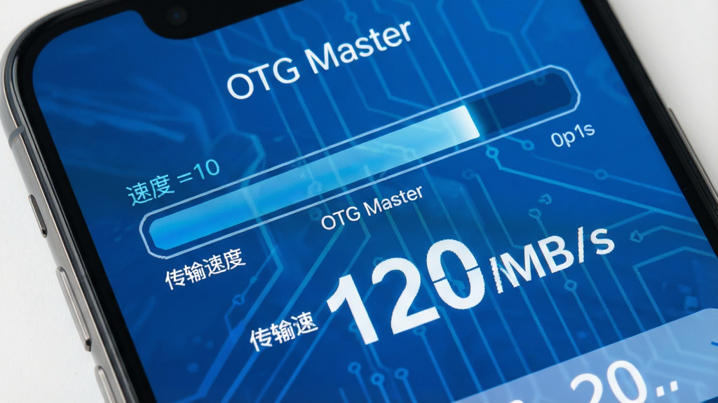 ���壺OTG Master�ļ�������Ƚ��棬��ʾ���ٴ����ٶȡ����֣��ֻ���Ļ��д����������Ŀ���ٶ����ֶ�̬��ʾ���Ű棺��࣬������������񣺿Ƽ�����������ɫ���֡�ϸ�ڣ���Ļ���С�OTG Master���͡������ٶ� 120MB/s�����������ʣ����壬�ɾ����޶���Ԫ�ء�
