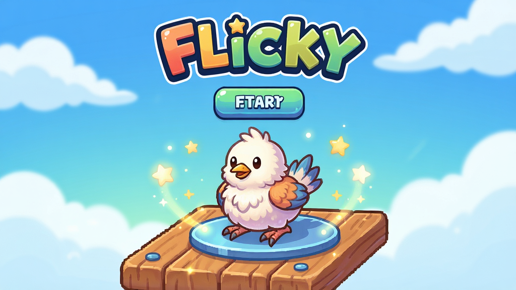 ���壺Flicky��Ϸ�����棬ɫ�����޵ĵ���̨��ɰ���С���ɫ�������ǽ����������ơ����֣����й�ͼ������̨λ�ڻ����·���С�����ƴ�������Χ�����ǵ��Ĺ�Ч���Ű棺�����࣬�С�Flicky������logo�ڶ������·��ǿ�ʼ��ť��������¿�ͨ��������á�ϸ�ڣ�����̨��ľ��������С����ë���ɣ���Ч��͡����ʣ����壬�ɾ����޶���Ԫ�ء�