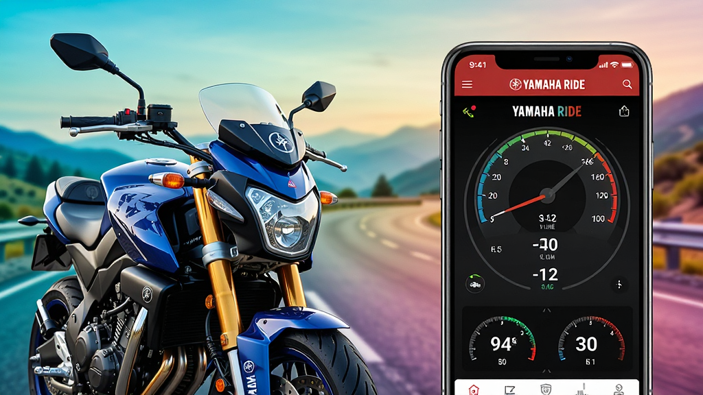 ���壺һ��������Ħ�г��������ֻ���Ļ�ϵ�YAMAHA RIDEӦ�ý��沢��չʾ���ֻ���Ļ��ʾ���������Ǳ��̡����֣����Ħ�г����Ҳ��ֻ�������Ϊ����ɫ��·��ɽ�����Ű棺����ɾ���������У��ֻ���Ļ���������ɱ档��񣺿Ƽ������˶��н�ϣ�ɫ������ͨ͸��ϸ�ڣ�Ħ�г������ʸУ���Ļ������ʾ��YAMAHA RIDE���������ٶȡ���̵����ݡ����ʣ�8K���壬�ɾ��޶���Ԫ�ء�
