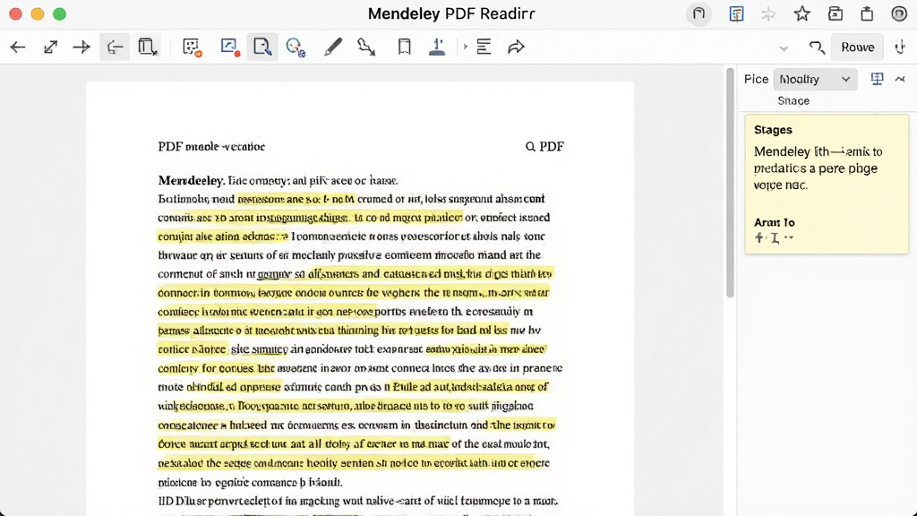 һ��Mendeley����PDF�Ķ����Ľ�ͼ��ҳ��������һƪ�򿪵�PDF���ģ��������л�ɫ������ǣ��Ҳ��б�ǩ�����������������ֱ�ע����ͼ�꣬������ˬ�����ʸɾ����޶���Ԫ�ء�