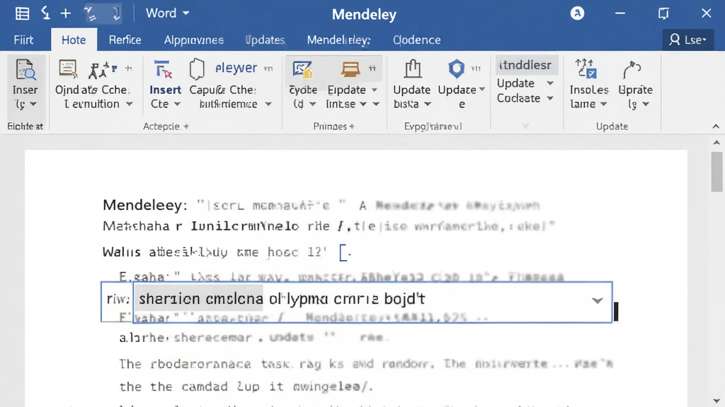һ��Mendeley��Word�ĵ��в������õĽ�ͼ��Word�ĵ��й��λ����ʾһ�����Ŀ򣬽����Ϸ���Mendeley�������������������ĺ͸������õȰ�ť���Ӿ�Ч�����������ʸɾ����޶���Ԫ�ء�
