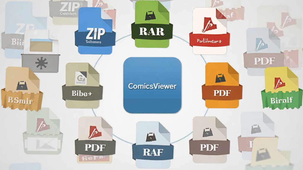 ComicsViewer������ʽ֧�ֹ���ʾ��ͼ������Ϊ�����ļ���ʽͼ����ZIP��RAR��PDFΧ����ComicsViewerͼ����Χ�����ֳʻ���״���Ű��࣬����ƽ����ϸ�����������ʸɾ�