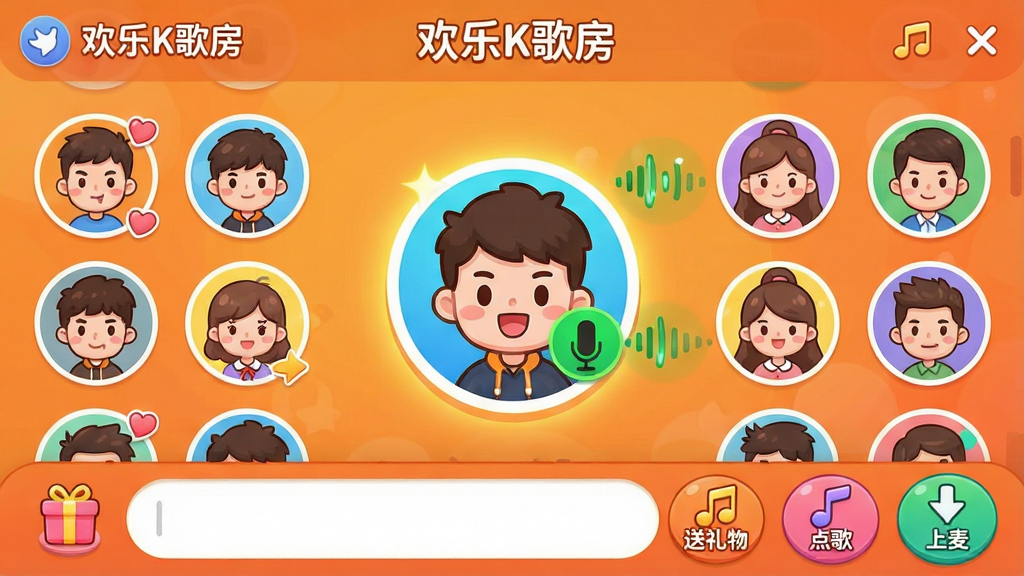 ���壺�������������ҽ��棬������ʾ�������ơ�����K�跿�����·����ж���û�ͷ������һ�����ڷ��ԣ�������ɫ��˷��ʶ������������Ч�����֣�����������½ṹ���Ϸ�Ϊ������Ϣ���м�Ϊ��Ա�б����ײ�Ϊ�����͹��ܰ�ť���Ű棺ͷ�����������У�������ͷ��Ŵ󲢸�������񣺿�ͨ�ɰ���ɫ������������Ϊů��ɫ���䡣ϸ�ڣ��С����������衱�����󡱵�ͼ�갴ť�����ʣ������������޶���Ԫ�ء�