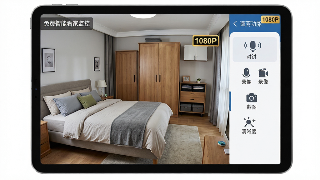 ���壺��������ܿ��Ҽ�ء�APP���棬չʾ���廭���µ����Ҽ�ػ��棬�����пɼ����̡��¹�ȼҾߡ����֣�ƽ����Ժ���չʾ�����Ϊ��ػ��棬�Ҳ�Ϊ���ܲ��������Ű棺�������������Խ�������¼�񡱡�����ͼ�����������ȡ���ͼ�ꡣ���дʵ��񣬹�����Ȼ��ϸ�ڣ���ػ�������������ɫ�ʻ�ԭ�ȸߣ����Ͻ��С�1080P���Ǳꡣ���ʣ����壬�ɾ����޶���Ԫ�ء�