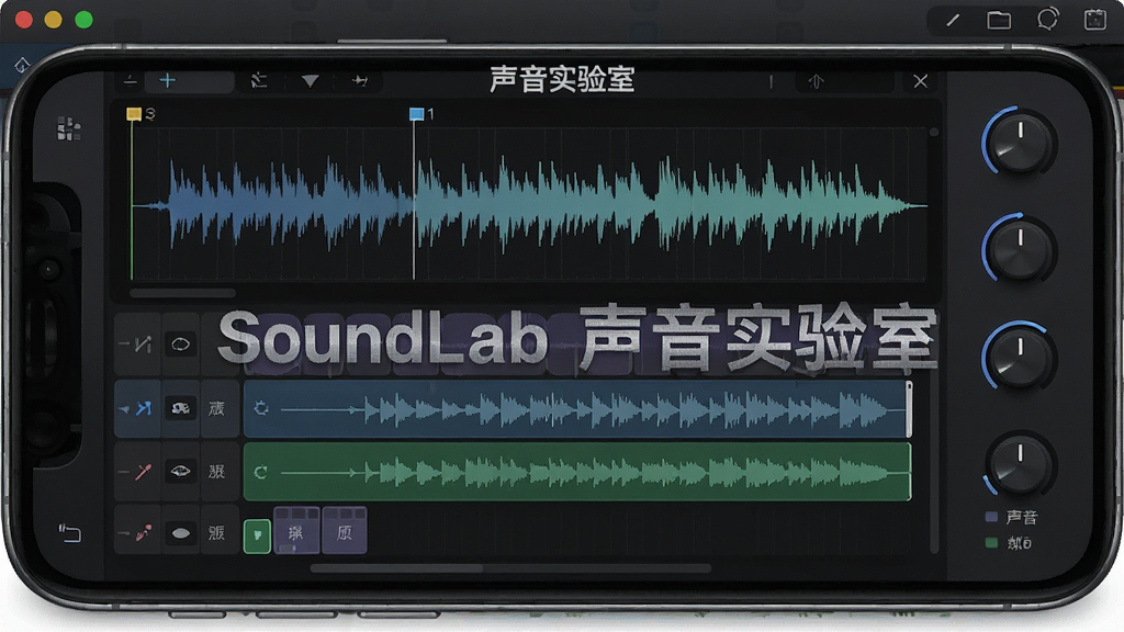 һ��չʾSoundLab ����ʵ����������ĸ����ֻ���ͼ������������α༭����������졢������Ч������ť������Ϊ��ɫרҵ��Ƶ������񣬲����������Ű����࣬����ִ���࣬ϸ�ڷḻ�����������ɾ����޶���Ԫ�أ�ͼƬ�ϴ��С�SoundLab ����ʵ���ҡ�����