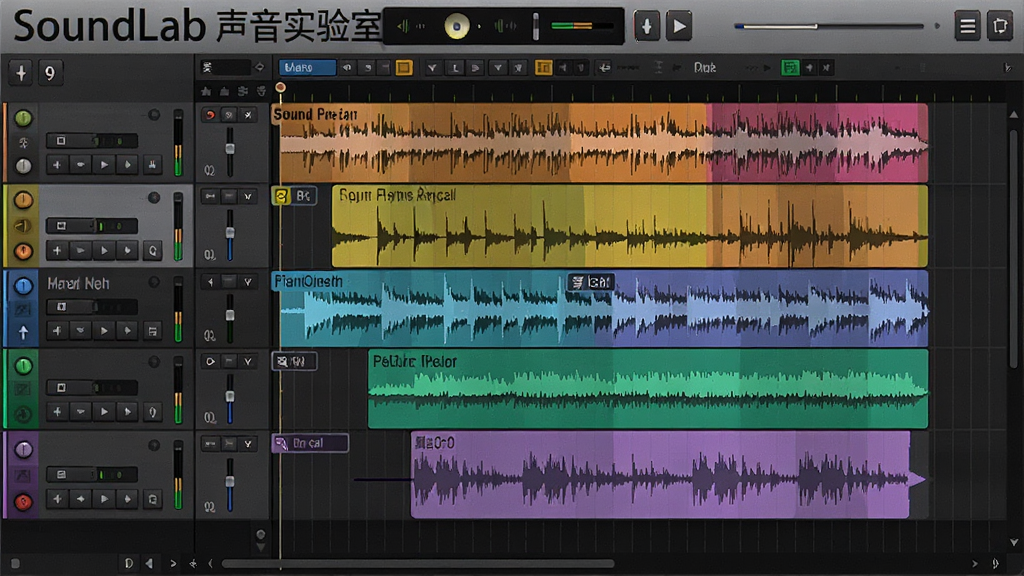 չʾSoundLab ����ʵ���Ҷ����������ͼƬ���������ж�����ͬ��ɫ������������ʱ�����ϣ�ÿ�������в��κ͵��ڰ�ť�����岼��רҵ������࣬ϸ�ڷḻ�������������ɾ��޶���Ԫ�أ�ͼƬ�ϴ��С�SoundLab ����ʵ���ҡ�����