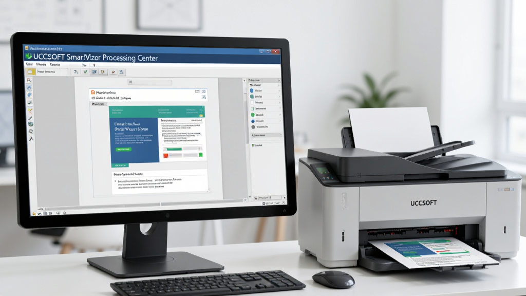 ������Ļ��ʾUCCSOFT SmartVizor �������ĵĴ�ӡԤ�����Ա���һ̨���ڴ�ӡ�Ĵ�ӡ�����������࣬�������������������񣬻�������