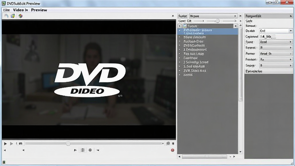 DVDSubEdit����������Ԥ��ͼ����ʾDVD��ƵԤ�����ں���Ļ�༭�б������沼�����������Ϊ��ƵԤ�������Ҳ�Ϊ��Ļ�����������壬��������רҵ�����ʸɾ����޶���Ԫ��