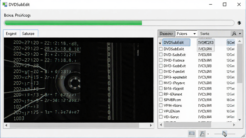 DVDSubEdit�������н�ͼ����ʾ��������������Ļ�ļ��������н��������ļ��б������дʵ�����ʸɾ����޶���Ԫ��