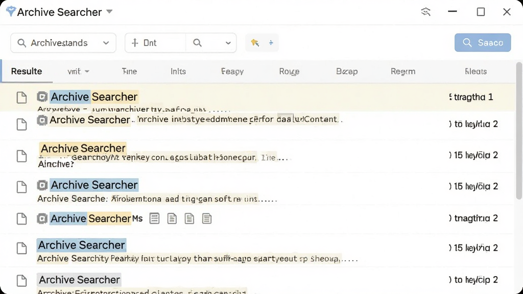 ���壺Archive Searcher��������������棬չʾ����ƥ����������֣�����б��������Ű棺��Ϣ�㼶��������񣺼��������ϸ�ڣ������ؼ������ļ������ļ������и�����ʾ�����ʣ����壬�ɾ����޶���Ԫ�ء�