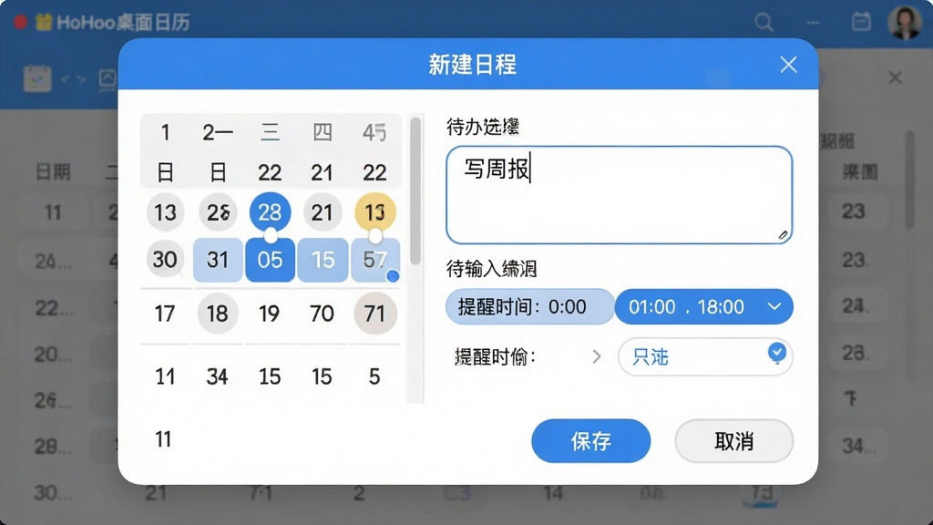 ���壺HoHoo�����������ճ����ӽ��棬��ʾһ�������ı༭���ڡ����֣��������Ϊ����ѡ�������Ҳ�Ϊ��������������ʱ�����á��Ű棺������������֡�д�ܱ�����ʱ��ѡ������������ˬ��������ɫ��Բ�Ǵ��ڡ�ϸ�ڣ����ڶ����С��½��ճ̡����⣬�ײ��С����桱��ȡ������ť�����ʣ����壬�ɾ����޶���Ԫ�ء�