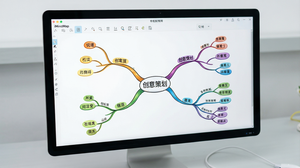һ��iMindMap�������Ƶ�˼ά��ͼ��д������Ϊ��Ļ��һ����������Ĳ�ɫ��ͼ����֧�������ֻ�ʴ��ʸУ�Բ����Ȼ��ÿ����֧ĩ���в�ͬ��ɫ�Ĺؼ��ʱ�ǩ����������Ϊ