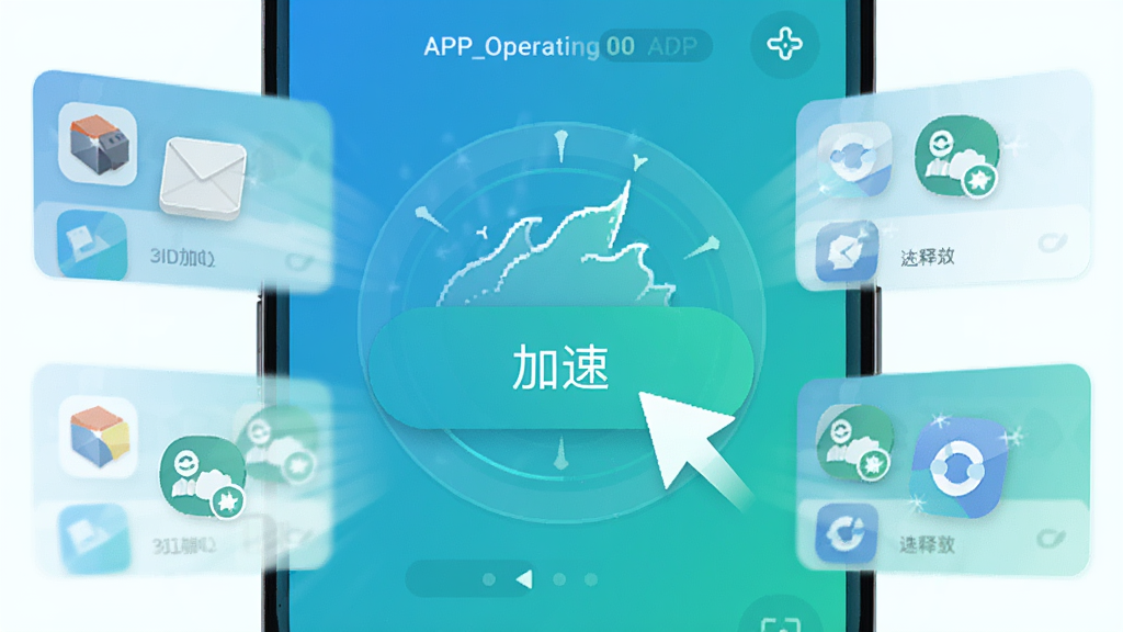 չʾAPP_Operatingһ�����ٹ��ܵĲ�����ͼ����Ļ������һ�����Եļ��ٰ�ť���������ʾ�ڴ��ͷŶ�������Χ�ж����̨Ӧ�ÿ�Ƭ��������Ч��������ɫ��������ɫΪ��������ʮ�㣬ͻ��APP_Operating�ļ������ԣ�����ɾ����޶���Ԫ��