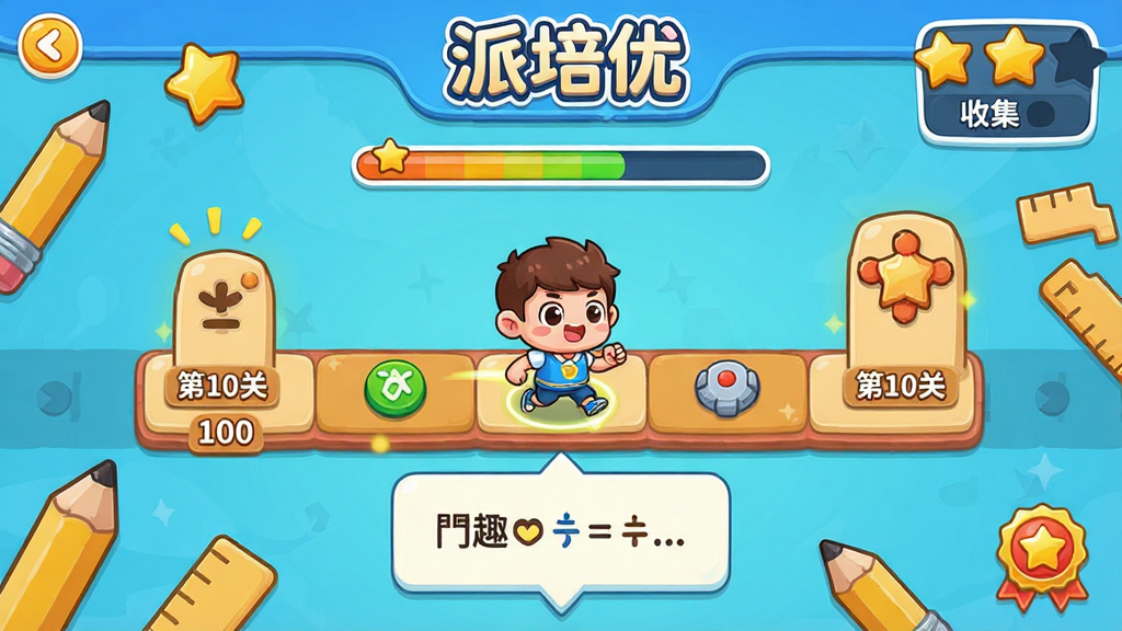 ���壺������Ȥζ���ؽ��棬һ����ͨ��ɫ����ѧ��ؿ���ǰ�����Ϸ��С������š���ʶ���Ҳ���ʾ�����ռ����������֣��������ʽ�ؿ���ͼ����ɫ���У���Ŀ�������·����Ű棺��Ϸ��UI��ƣ���������ɾͻ���չʾ����񣺿�ͨ�����磬ɫ�����ޣ����ÿɰ���ϸ�ڣ�������Ǧ�ʡ����ӵ��ľ�Ԫ�أ��ؿ����ֱ�ע����10�ء������ʣ����壬�ɾ����޶���Ԫ�ء�