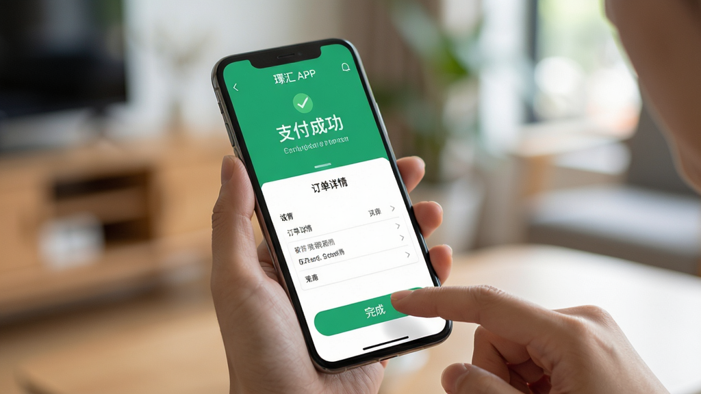 ���壺�û�����ʹ�û�APP���й���ֻ���Ļ��ʾ֧���ɹ�ҳ�档���֣��ֻ���д������Ϊģ�������ڻ������Ű棺ͻ���ֻ���Ļ���ݡ����дʵ������������ϸ�ڣ���Ļ��ʾ��֧���ɹ����Լ����������顱���û���ָ�������ɡ���ť�����ʣ����壬�ɾ����޶���Ԫ�ء�
