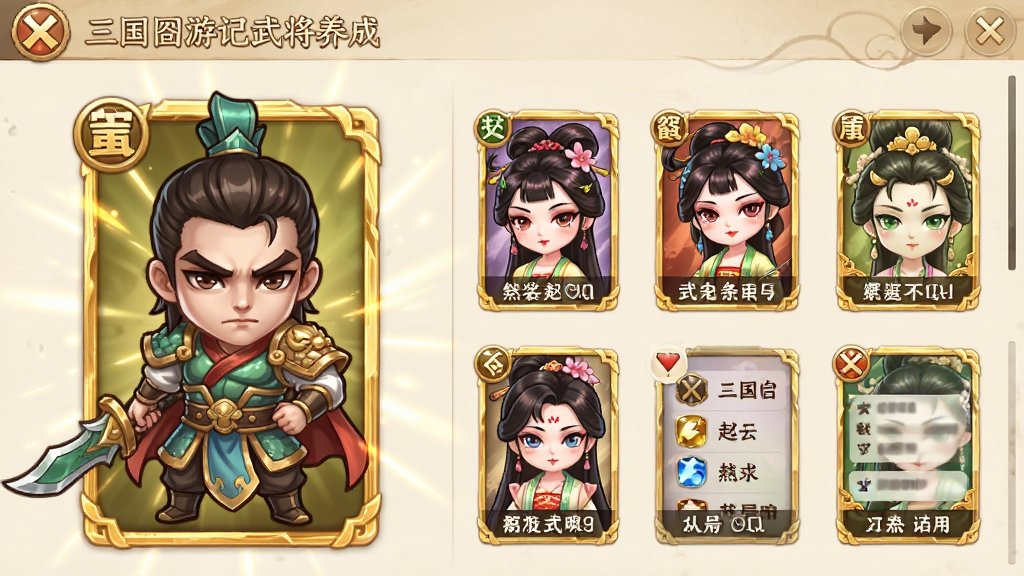 ���壺�����μ��佫���ɽ��棬չʾ���ơ������ȿ������棬����������������֣��б�ʽ���У�����ɫ��ͼ���Ҳ����飬�Ű棺������ˣ����Q��Ψ����ϸ�ڣ����ƽ�ߣ���Ч��׺�����ʣ����壬�ɾ����޶���Ԫ��