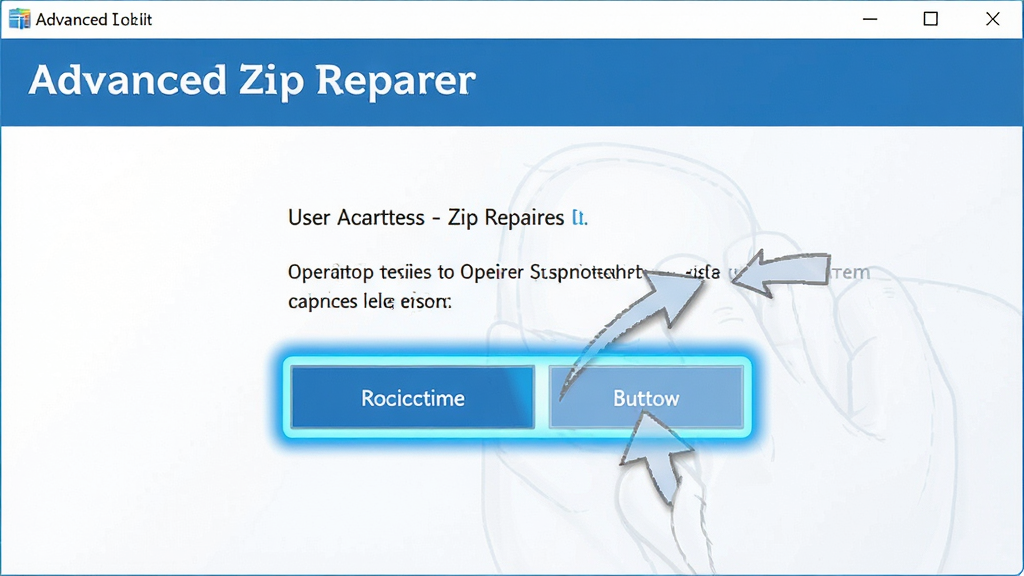 Advanced Zip Repairer ʹ�ý̳̽�ͼ��չʾ�û�����޸���ť�����������ʾ�������裬��������׶�����ɫ���⣬���廭�ʣ��޶���Ԫ��
