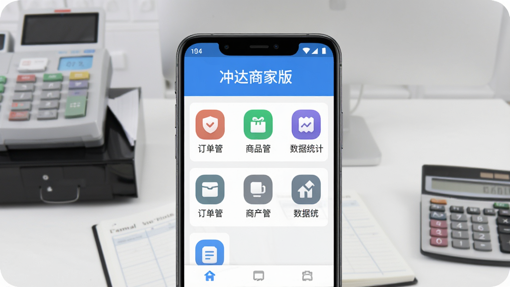 ��������Ϊһ����׿�ֻ�չʾ������̼Ұ桱�����棬���涥����ʾ������̼Ұ桱�������·����ж�����������Ʒ����������ͳ�ƵȲ�ɫͼ�꣬����Ϊǳ��ɫ����칫����������������������˱��ͼ����������岼�־��жԳƣ���������������ʸ���ϸ�壬�ɾ��޶���Ԫ��