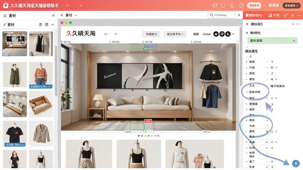 չʾ�þ������Ա���èװ�����ֵı༭���棬�м������ڱ༭�ĵ���ҳ�棬�Ҳ���ģ��������壬������ز��б���ҳ�沼������������������ͼƬ������