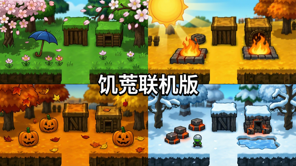 ���壺�����������ļ����⻭�棬��Ϊ�ĸ����񣬷ֱ�չʾ�����ﶬ�ĵ��ͳ������������ꡢ�ļ����ա��＾��Ҷ��������ѩ�����֣��Ĺ��񲼾֣�ÿ���������ǲ�ͬ���ڵ�Ӫ�س������м��С����������桱�������Ű棺���Ӵ�Сһ�£������������ԣ�ɫ�ʱ仯ǿ�ҡ�����ֻ濨ͨ��ÿ������ɫ��ͳһ�������Ľ���ȶ�����ϸ�ڣ�ÿ�������ж�Ӧ���ڵ���Ʒ���紺������ɡ���ļ��б���ӣ��＾���Ϲϵƣ�������ůʯ�����ʣ��������ۣ�ɫ�ʹ�����Ȼ���޶���Ԫ�ء�