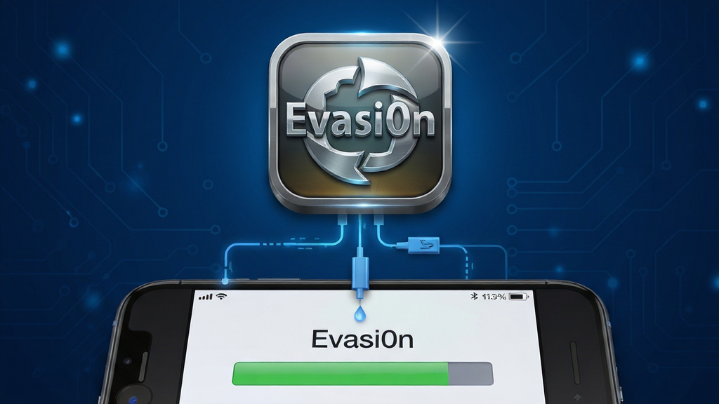 ���壺Evasi0n����ͼ�����ֻ�Խ���������ںϹ�ͼ��ͼ�����ƫ�ϣ��·�Ϊһ��iPhone�ֻ���Ļ��ʾԽ�������������֣�ͼ�����ϣ��ֻ����£��м����״���������ʾ������ͬ�����Ű棺����ƽ�⣬�Ӿ������ȶ���ͼ�������ǿ���ֻ���Ļϸ����������񣺿Ƽ��У�������������ɫ�߹⣬��ƽ�������ϡ�ϸ�ڣ�ͼ������������ֻ���Ļ����ʾ��Evasi0n��������������Ϊ��ɫ�����ʣ�8K�����壬�ɾ����޶���Ԫ�ء�