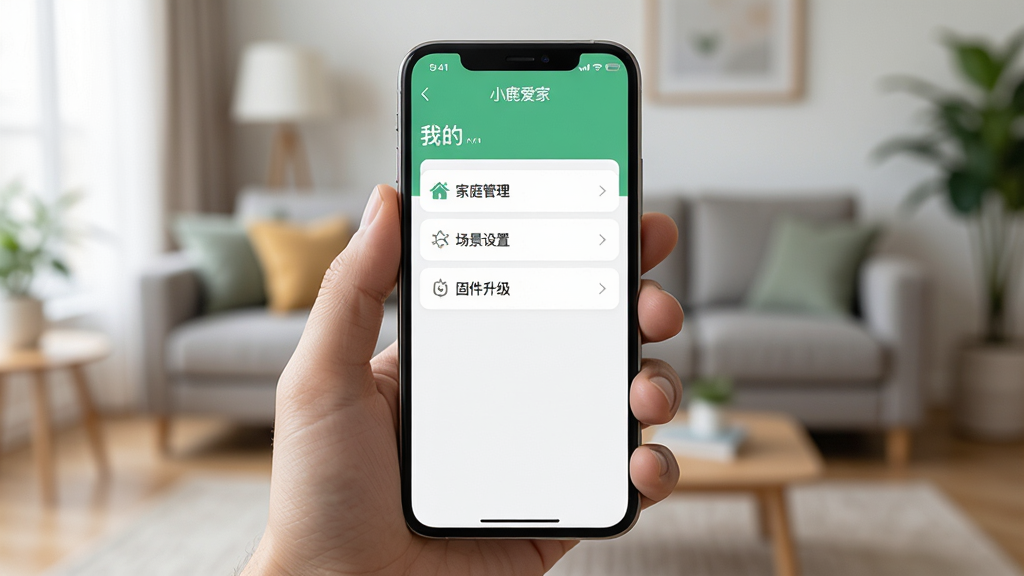 ����Ϊһ�������ֻ�������ס����Ļ��ʾ��С¹���ҡ�APP�ġ��ҵġ�ҳ�棬ҳ�����С���ͥ�����������������á������̼��������Ȳ˵������Ϊģ���Ŀ���������������������ͼ���У����дʵ��ϸ�ڷḻ�����ʸɾ����޶���Ԫ�أ�չʾAPP��ʵ�ù��ܡ�