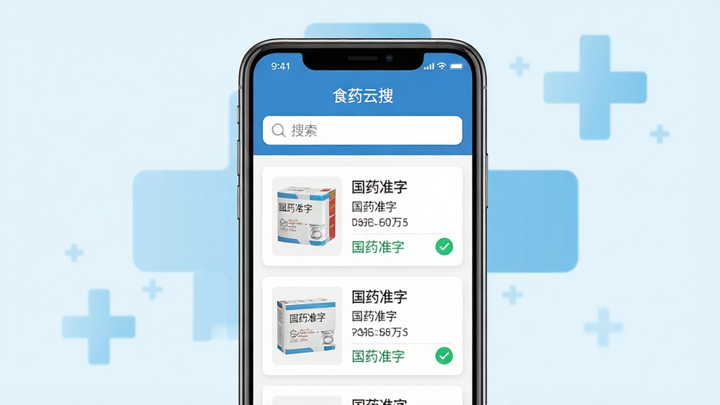 ���壺һ����Ϊ��ʳҩ���ѡ��������ֻ�Ӧ�ý��棬��Ļ����ʾҩƷ��ѯ����б�������Ϊǳ��ɫҽ��ʮ�ֱ�־�����֣��ֻ����У���������չʾ�������ҩƷ��Ϣ��Ƭ����Ƭ���С���ҩ׼�֡��������Ű棺����App������ƣ���Ϣ�㼶�������Ϸ�Ϊ���������·�Ϊ����б�������ִ���ƽ�����ɫ��������Ϊ��������רҵ��ɿ���ϸ�ڣ���Ļ��ͻ����ʾ��ʳҩ���ѡ�Ӧ�����ƣ�ҩ��ͼƬ�����ɼ���������Ŀ������ɫ�Թ���ʶ�����ʣ�������Ⱦ���ɾ��޶���Ԫ�ء�