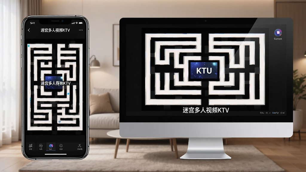 һ��չʾ�Թ�������ƵKTV���ֻ��͵�����ͬʱ���еĶԱ�ͼ�����Ϊ�ֻ��������棬�Ҳ�Ϊ���Ժ������棬����Ϊ�ִ���������������ɫ����г�������������ɾ��޶���Ԫ�أ�ͼƬ����ʾ�������ơ��Թ�������ƵKTV����