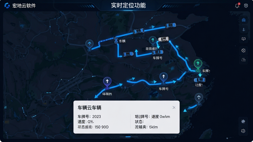 ���壺���������ʵʱ��λ���ܽ��棬��ͼ����ʾ����������ʵʱλ����켣�ߣ����֣���ͼռ�ݻ�����Ҫ�����·�������Ƭ��ʾѡ�г�������ϸ��Ϣ���Ű棺��ͼ����������켣������ɫ������ʾ����Ϣ��Ƭ������ˣ���񣺿Ƽ��е�ͼ�����ɫ��������ɫ��ǣ����ݿ��ӻ�Ч��ǿ��ϸ�ڣ�����ͼ����з���ָʾ���켣�ߴ��м�ͷ����Ƭ����ʾ���ƺš��ٶȡ�״̬�ȣ����ʣ�������Ⱦ��ϸ�ڷḻ������ɾ����޶���Ԫ��