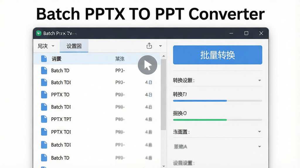 һ���ִ���Լ������������չʾͼ������ΪBatch PPTX TO PPT Converter���������ڣ��������������Ϊ�ļ��б������Ҳ�Ϊת������ѡ��Ϸ�����Ŀ��